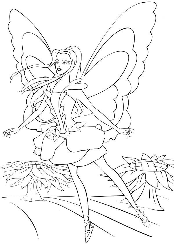 coloriage barbie fairytopia a des ailes